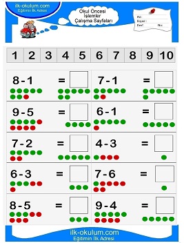Çocuklar İçin toplam işlemi yaprak testleri 